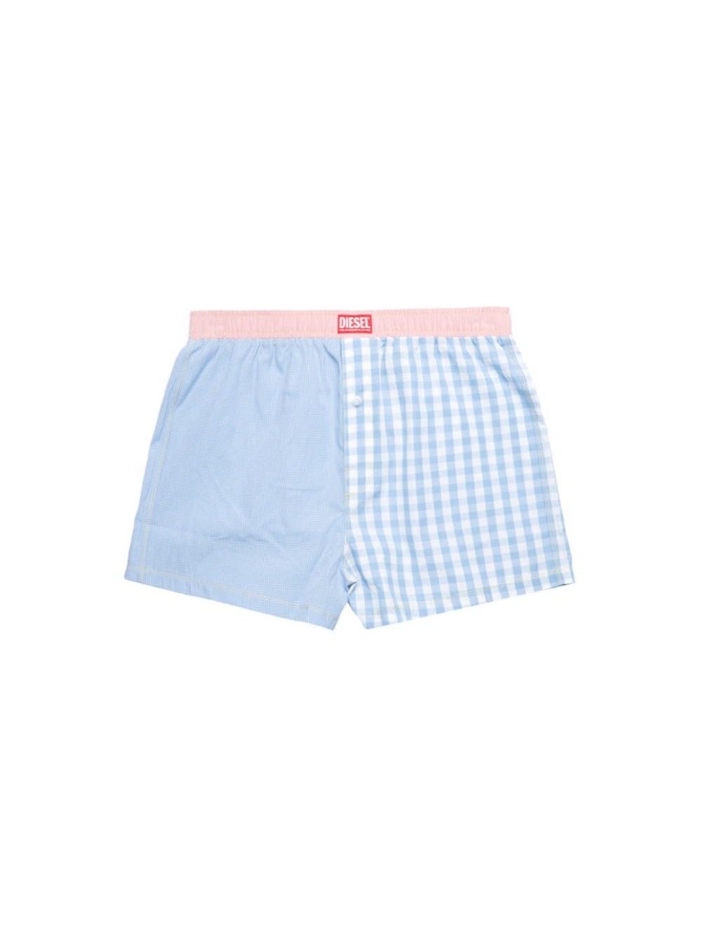 NWOT Diesel Stark Woven Boxers Split-Pattern Light Blue & Pink
